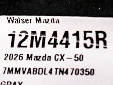 Certified 2026 MAZDA CX-50 AWD 2.5 S w/ Cargo Package image 30