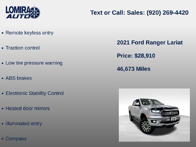 Used 2021 Ford Ranger Lariat w/ Trailer Tow Package AWD/4WD image 14
