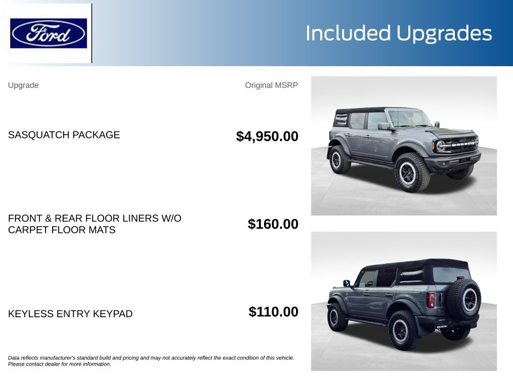 Certified 2023 Ford Bronco Outer Banks w/ Sasquatch Package AWD/4WD image 11