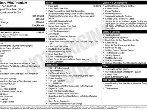 Used 2020 Subaru WRX Premium w/ Popular Package #1 image 2