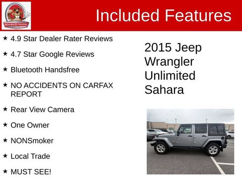 Used 2015 Jeep Wrangler Unlimited Sahara w/ Connectivity Group AWD/4WD image 5