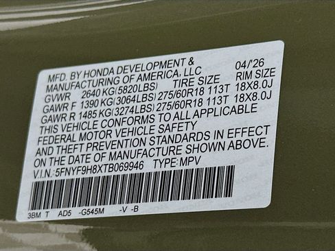 New 2026 Honda Passport TrailSport Elite image 27