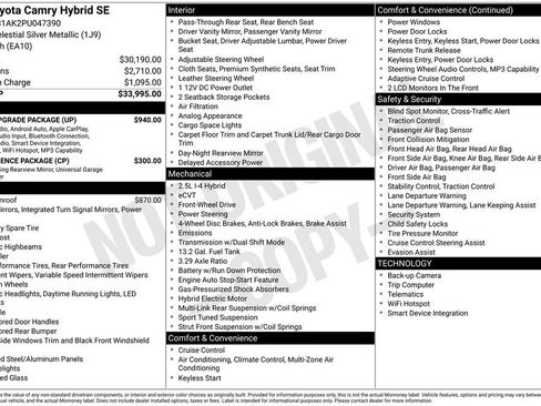 Used 2023 Toyota Camry SE w/ Audio Upgrade Package FWD image 26
