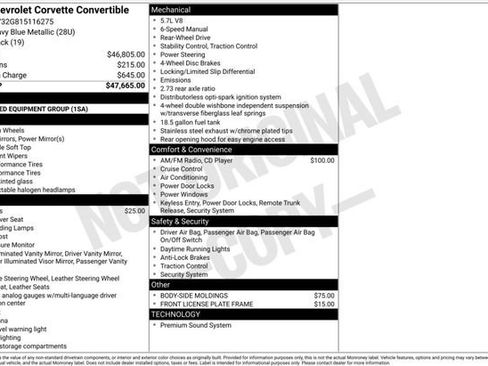 Used 2001 Chevrolet Corvette Convertible RWD image 3