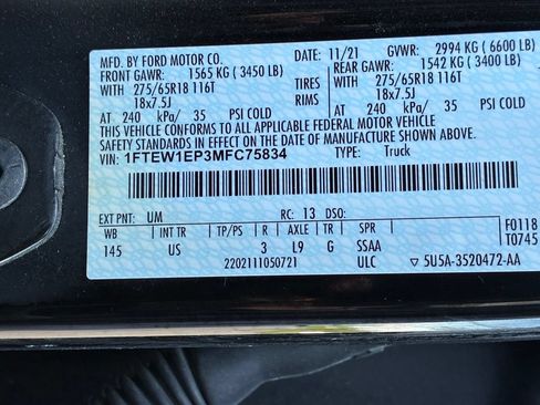 Certified 2021 Ford F150 XLT w/ Equipment Group 302A High AWD/4WD image 64
