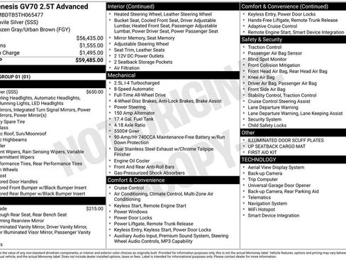 New 2026 Genesis GV70 2.5T Advanced AWD/4WD image 8
