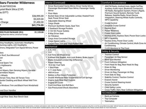 Used 2026 Subaru Forester Wilderness w/ Wilderness Plus Package AWD/4WD image 3