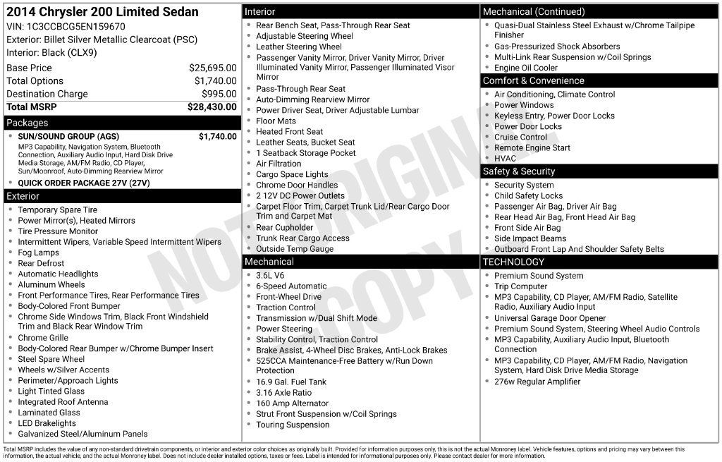 Used 2014 Chrysler 200 Limited w/ Sun/Sound Group FWD image 9