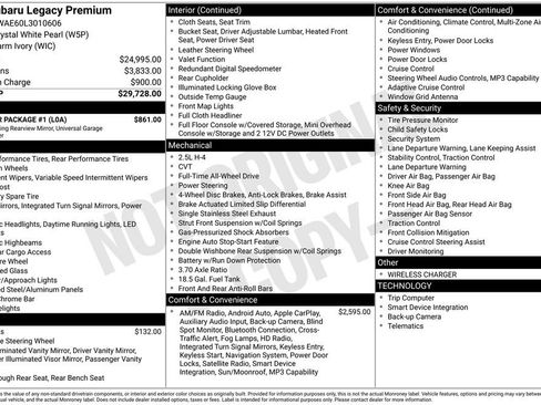 Used 2020 Subaru Legacy Premium w/ Popular Package #1 image 30