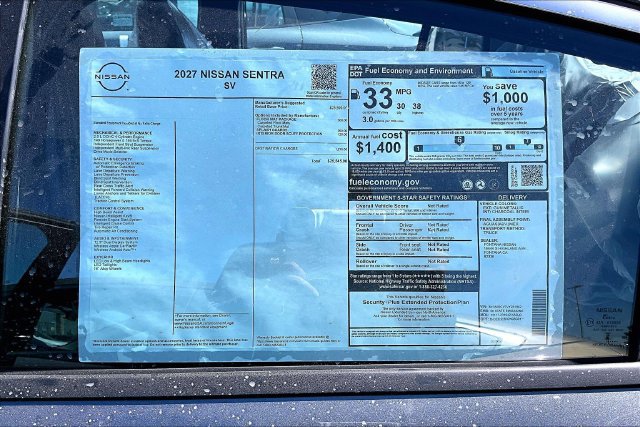 New 2027 Nissan Sentra SV w/ Floor Mat Package FWD image 12