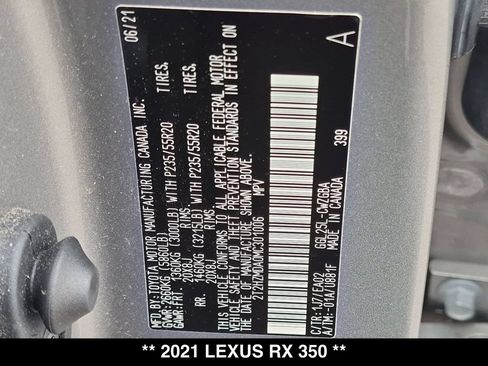 Used 2021 Lexus RX 350 AWD w/ Premium Package image 31