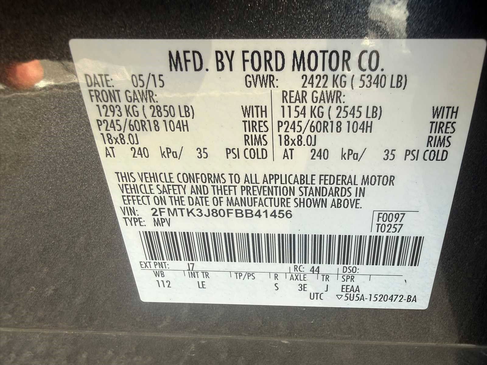 Used 2015 Ford Edge SEL w/ Equipment Group 201A FWD image 37
