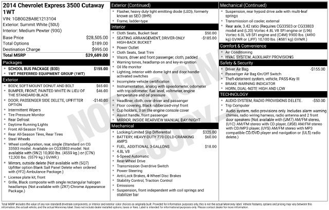 Used 2014 Chevrolet Express 3500 w/ School Bus Package RWD image 12