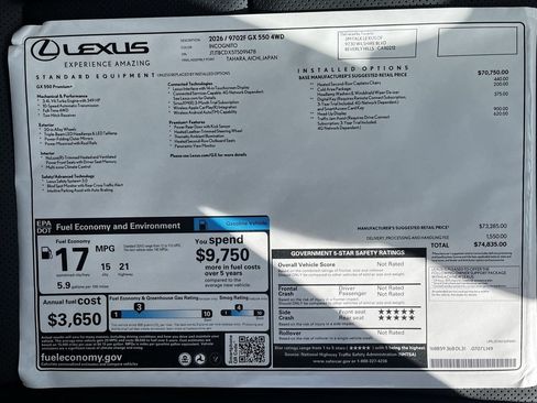 Used 2026 Lexus GX 550 w/ Cold Area Package AWD/4WD image 28