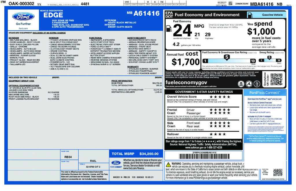 Used 2021 Ford Edge SE FWD image 5