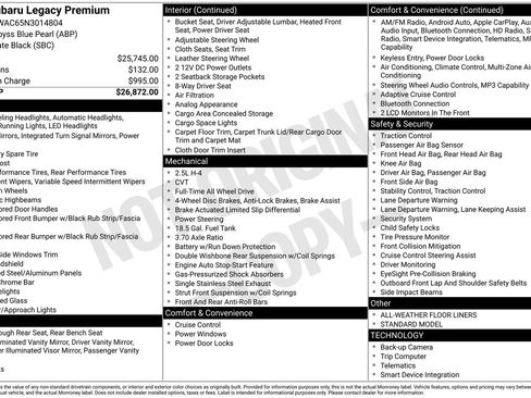 Certified 2022 Subaru Legacy Premium image 31