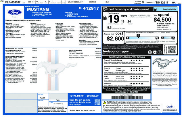 New 2026 Ford Mustang GT Premium w/ GT Performance Package RWD image 2