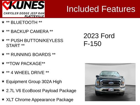 Used 2023 Ford F150 XLT w/ Equipment Group 302A High AWD/4WD image 2