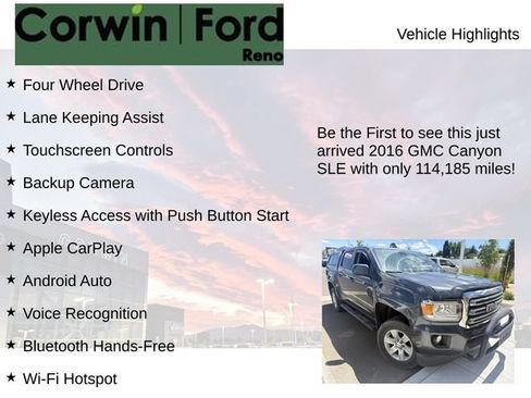 Used 2016 GMC Canyon SLE w/ SLE Convenience Package AWD/4WD image 4