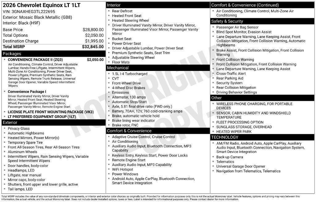 Used 2026 Chevrolet Equinox LT w/ Convenience Package II FWD image 23