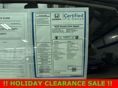 Certified 2023 Honda Civic Sport image 13