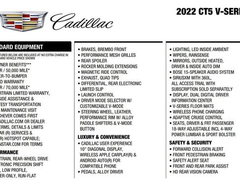 Used 2022 Cadillac CT5 V w/ Cold Weather Package RWD image 18