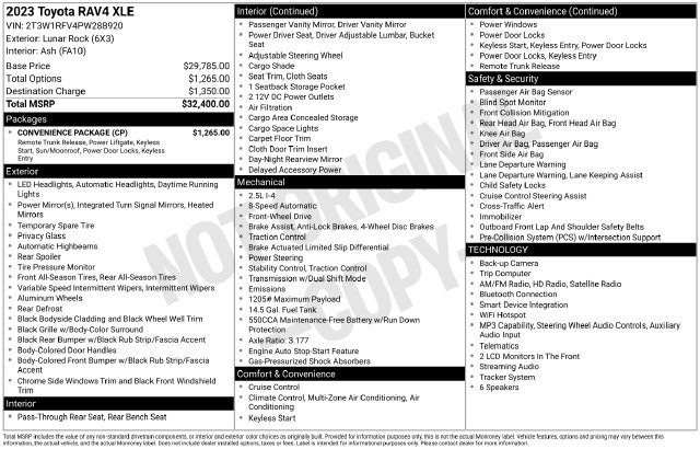 Used 2023 Toyota RAV4 XLE w/ Convenience Package FWD image 8