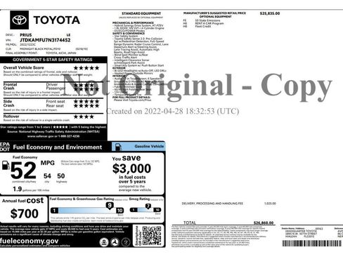 Used 2022 Toyota Prius LE image 2