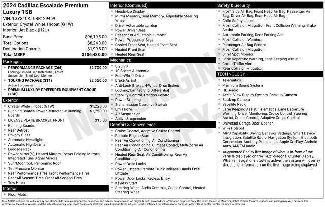 Certified 2024 Cadillac Escalade Premium Luxury w/ Performance Package AWD/4WD image 5