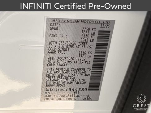 Certified 2026 INFINITI QX60 Sport w/ Dark Cargo Package AWD/4WD image 34