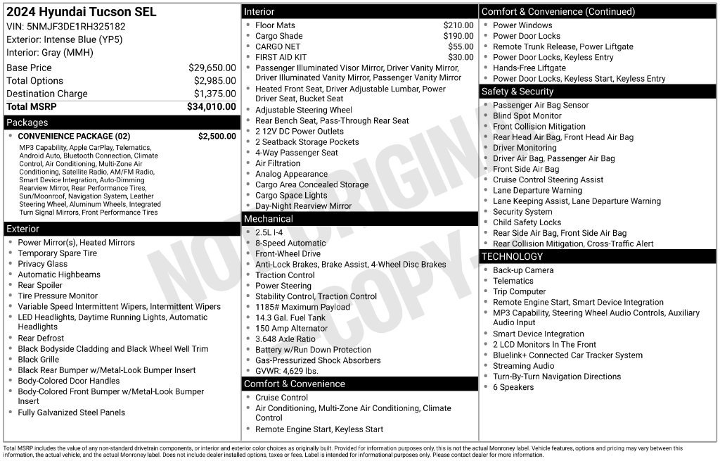 Used 2024 Hyundai Tucson SEL w/ Convenience Package FWD image 6