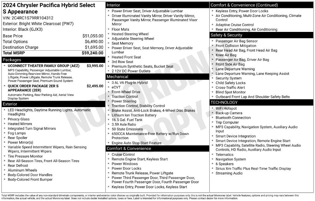 Certified 2024 Chrysler Pacifica Limited w/ Uconnect Theater Family Group FWD image 3