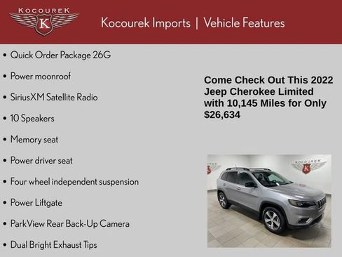 Used 2022 Jeep Cherokee Limited w/ Trailer Tow Group AWD/4WD image 4