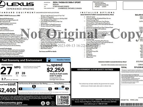 Used 2024 Lexus RX 500h F Sport w/ Convenience Package AWD/4WD image 38
