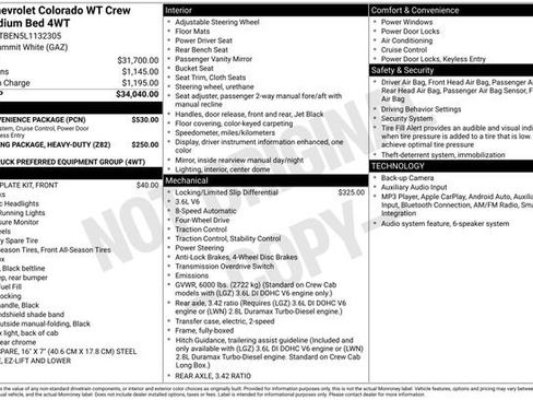 Used 2020 Chevrolet Colorado W/T w/ WT Convenience Package AWD/4WD image 2