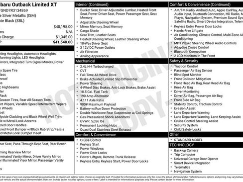 Certified 2024 Subaru Outback Limited XT image 41