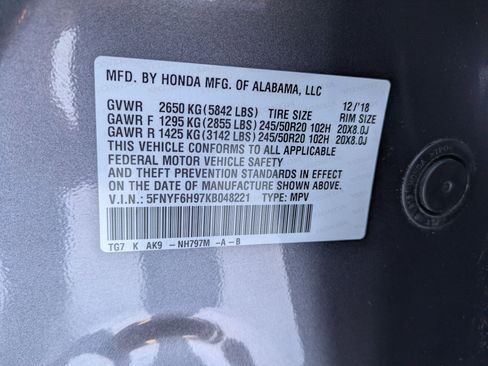 Certified 2019 Honda Pilot Touring image 39