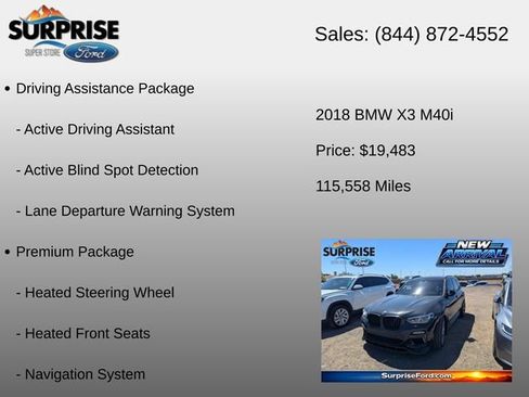 Used 2018 BMW X3 M40i AWD/4WD image 6
