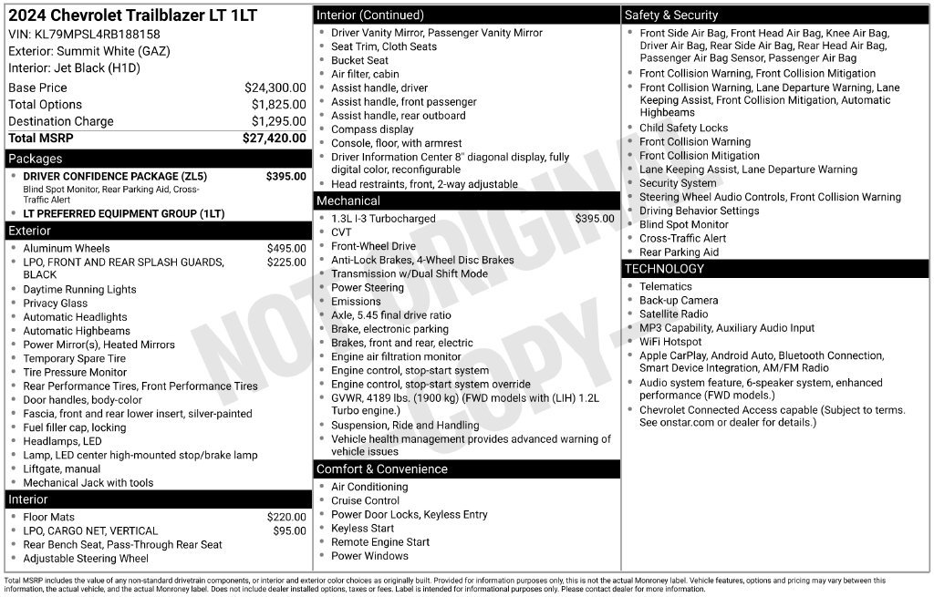 Certified 2024 Chevrolet TrailBlazer LT w/ Driver Confidence Package FWD image 7