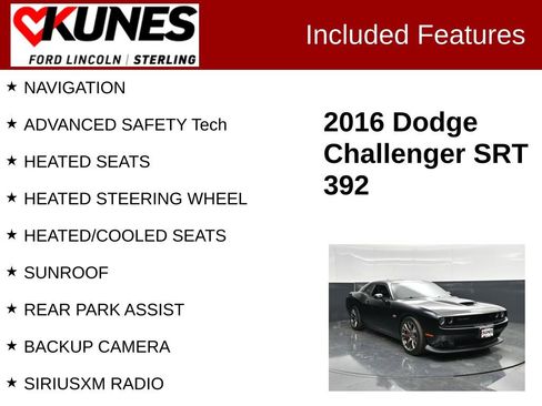 Used 2016 Dodge Challenger SRT w/ Technology Group RWD image 2