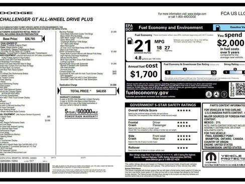 Used 2022 Dodge Challenger GT w/ Plus Package AWD/4WD image 4