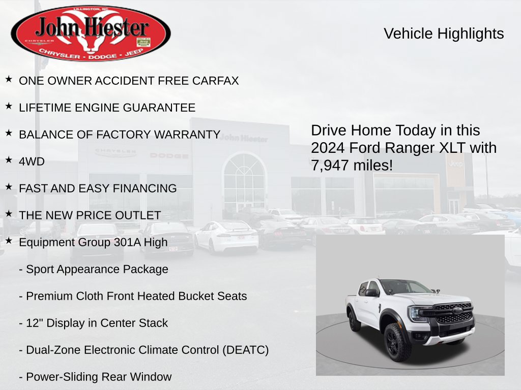 Used 2024 Ford Ranger XLT w/ Equipment Group 301A High AWD/4WD image 6