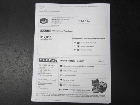 Used 2018 Ford Focus ST image 36