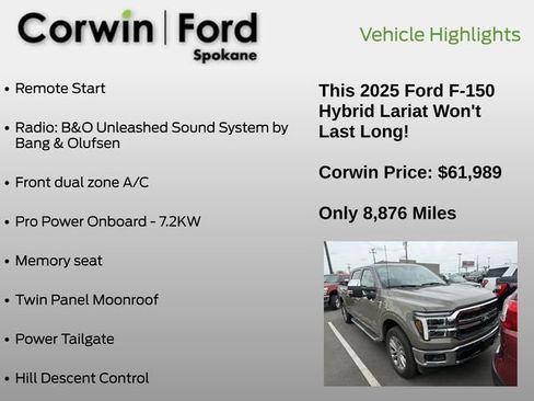 Used 2025 Ford F150 Lariat w/ Equipment Group 502A High AWD/4WD image 12