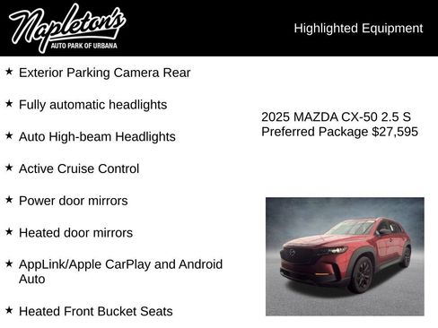 Used 2025 MAZDA CX-50 AWD 2.5 S w/ Preferred Package image 6