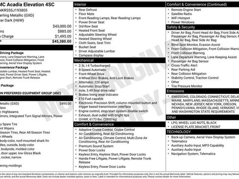 Used 2025 GMC Acadia Elevation image 9