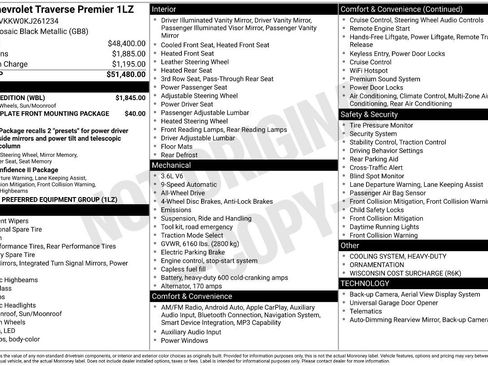 Used 2019 Chevrolet Traverse Premier w/ Redline Edition AWD/4WD image 4
