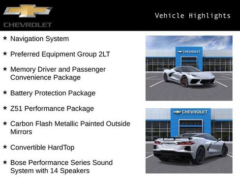 New 2026 Chevrolet Corvette Stingray Preferred Conv w/ Z51 Performance Package RWD image 4