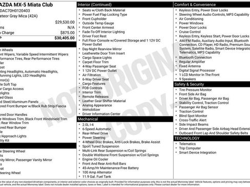 Used 2017 MAZDA MX-5 Miata Club image 7