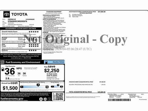 Used 2024 Toyota Sienna LE image 2